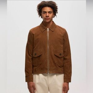 Officine Générale Victor Italian Goat Suede Leather Jacket Brown -